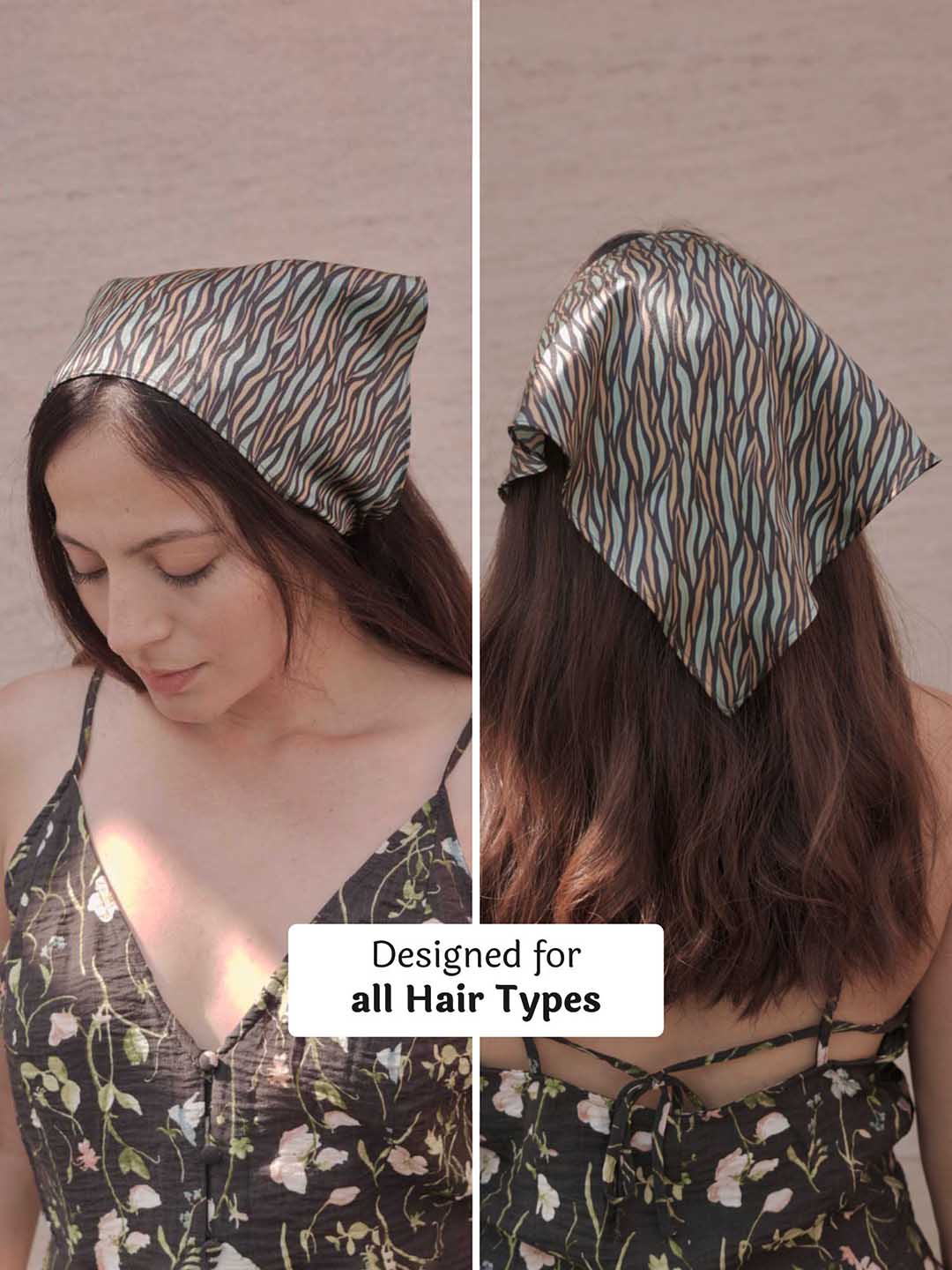 Green Zebra Patterned Headscarf