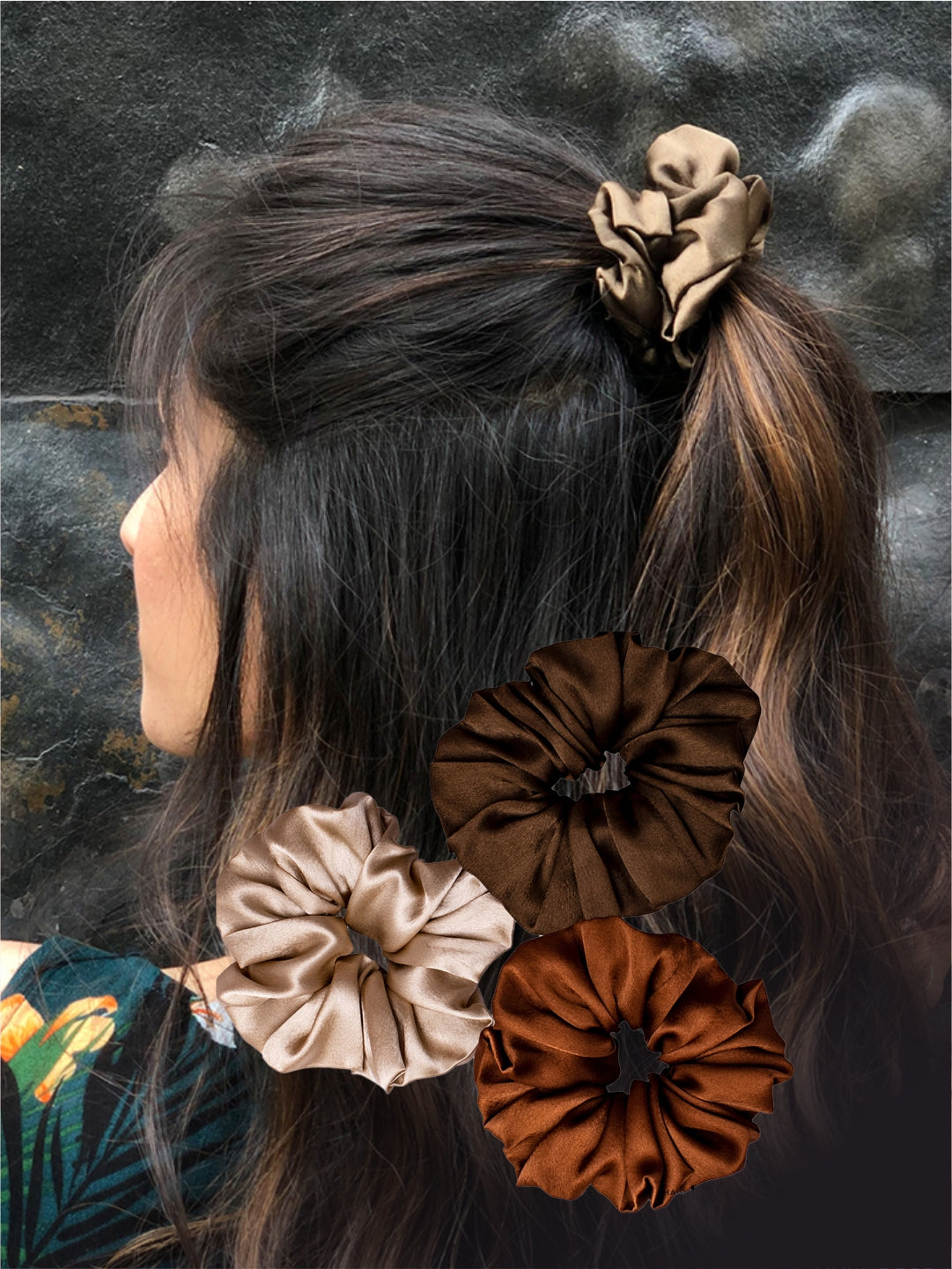 Satin Scrunchie Set Of 3
