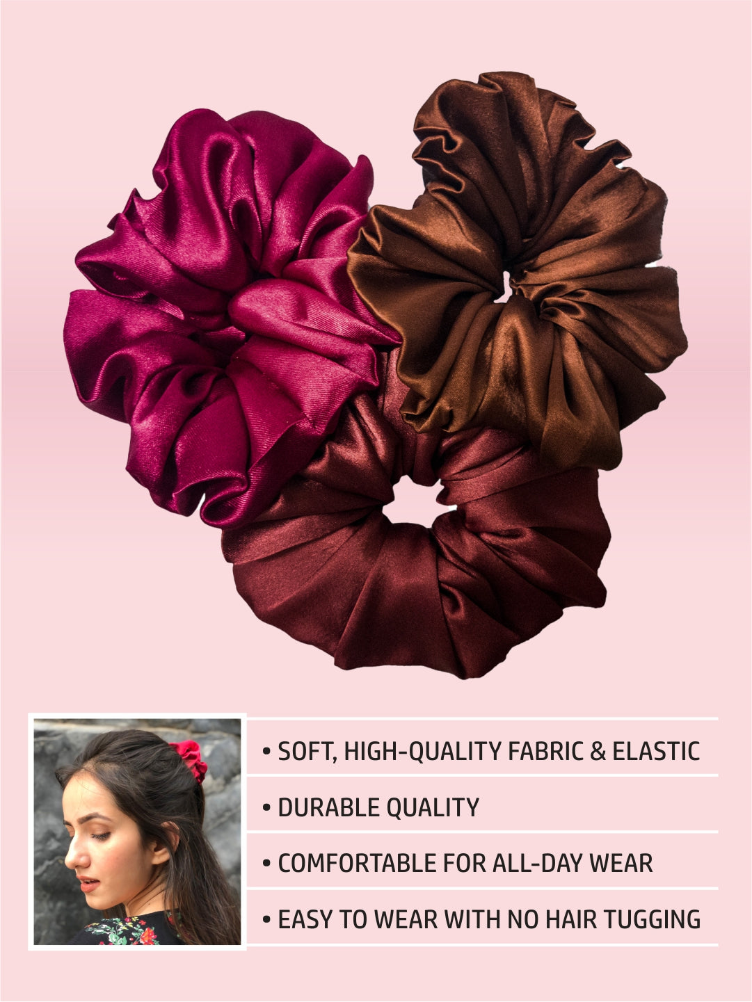 Ruby Scrunchies Set Of 3