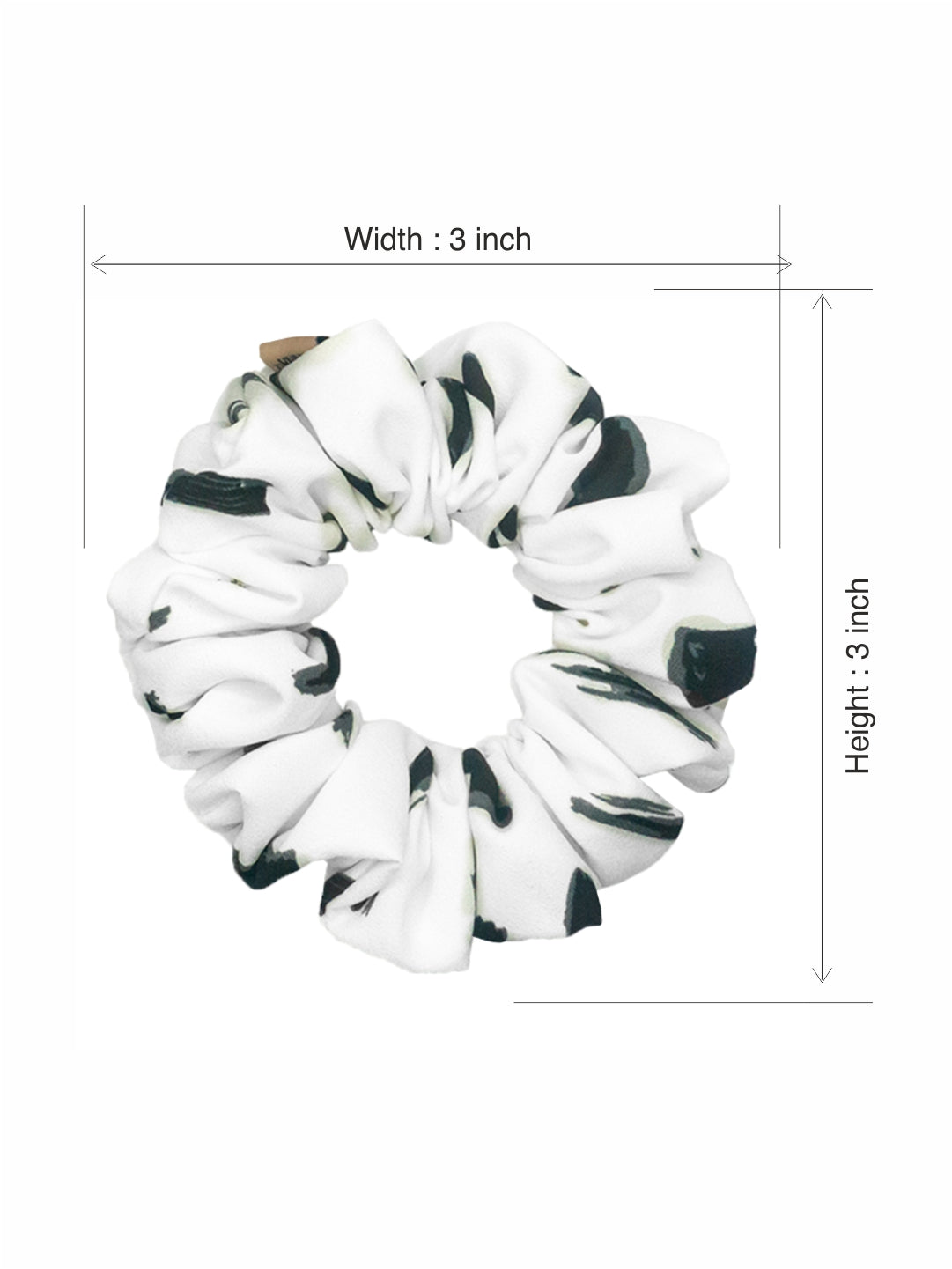 Black & White Printed Satin Srunchies