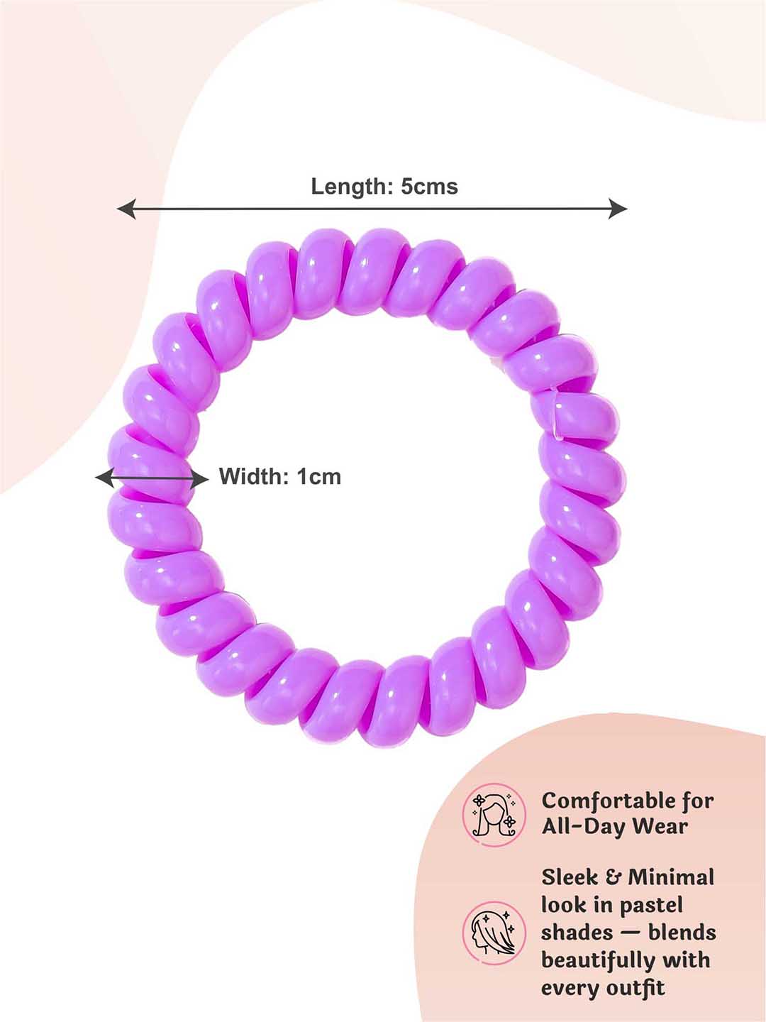 Purple Tangle-Free Spiral Hair Coils Set of 6