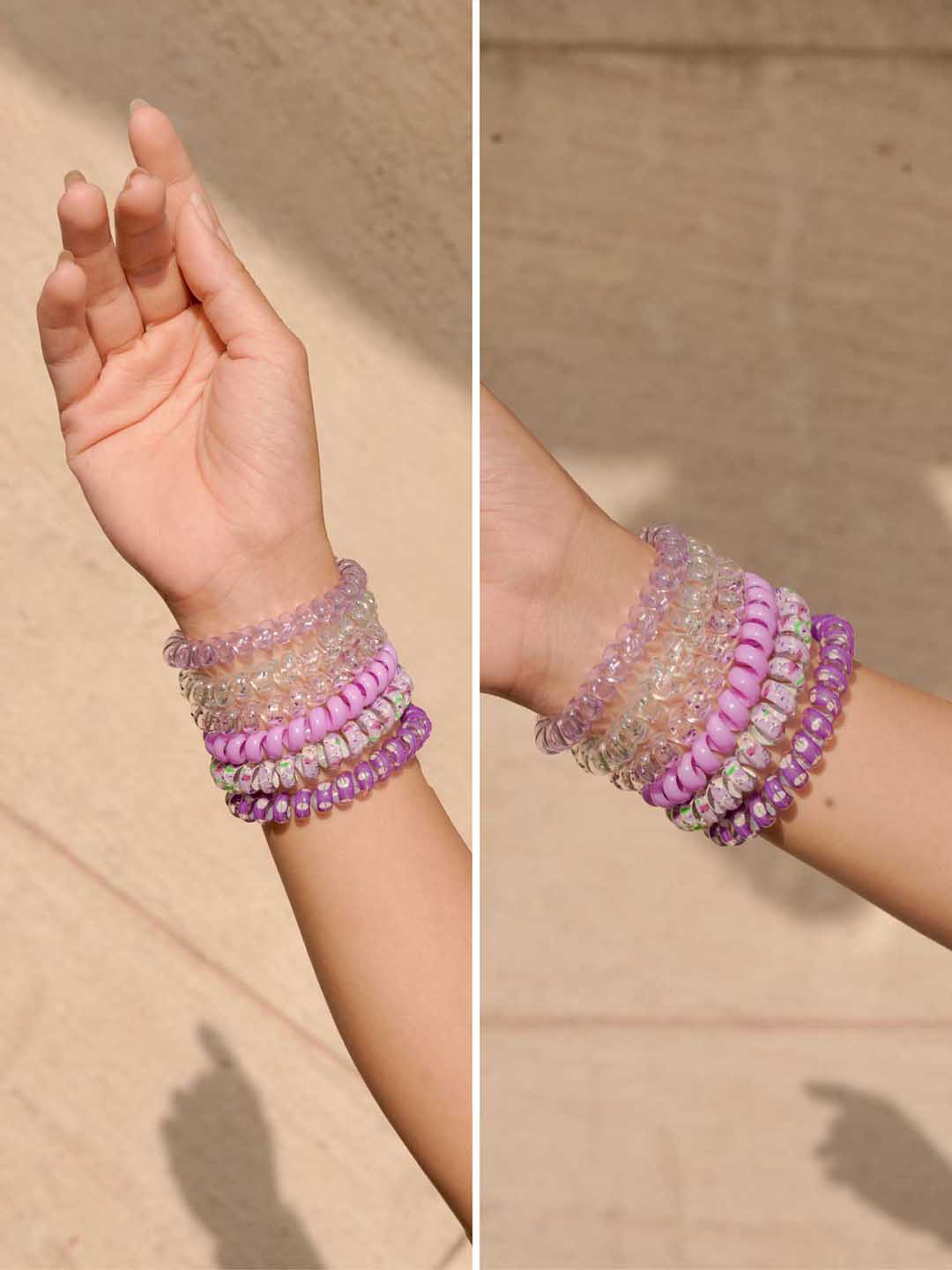 Purple Tangle-Free Spiral Hair Coils Set of 6