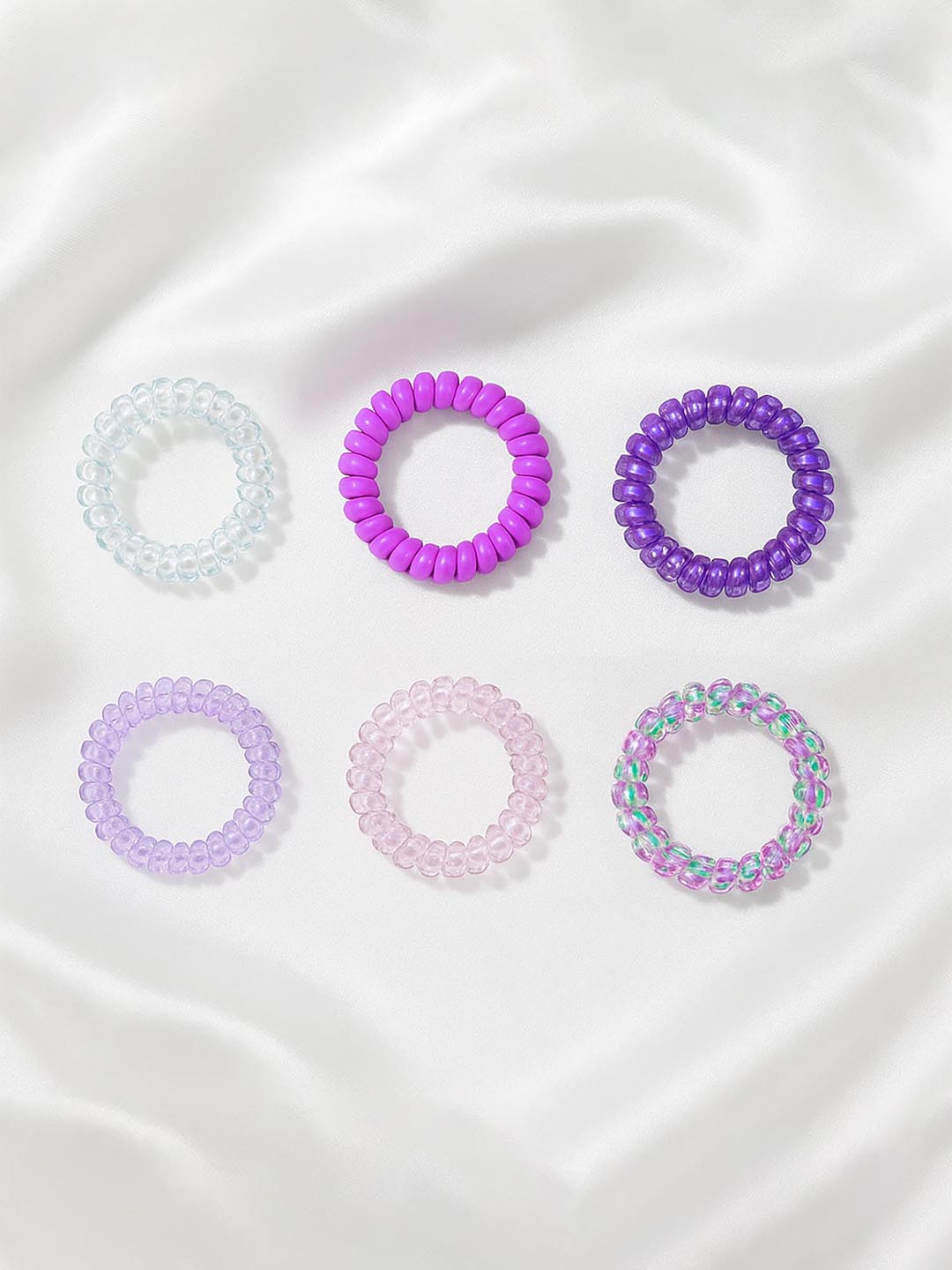Purple Tangle-Free Spiral Hair Coils Set of 6