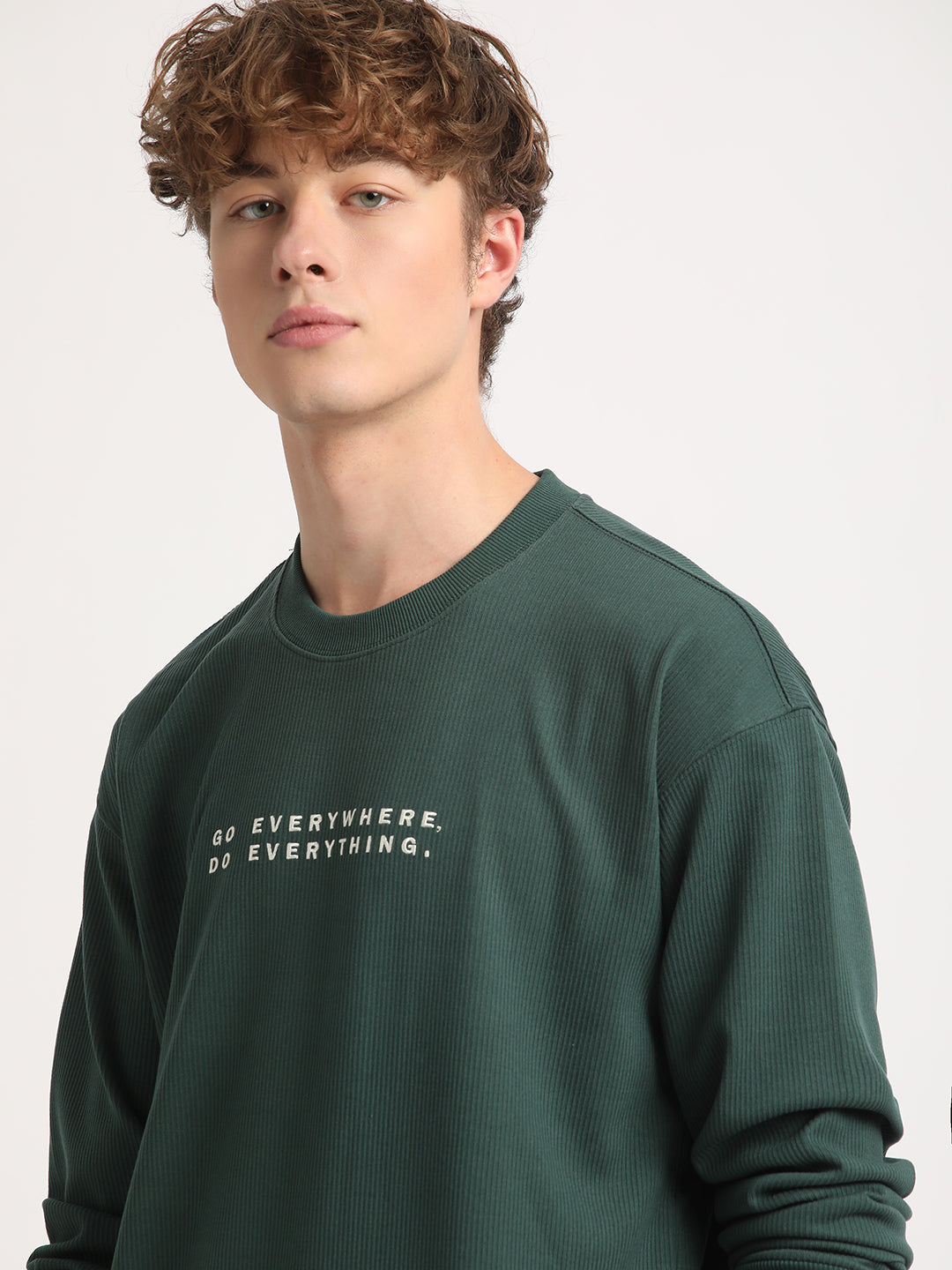 Men Archi Style: 's Green Printed Relax Fit Sweatshirt | The Bear House