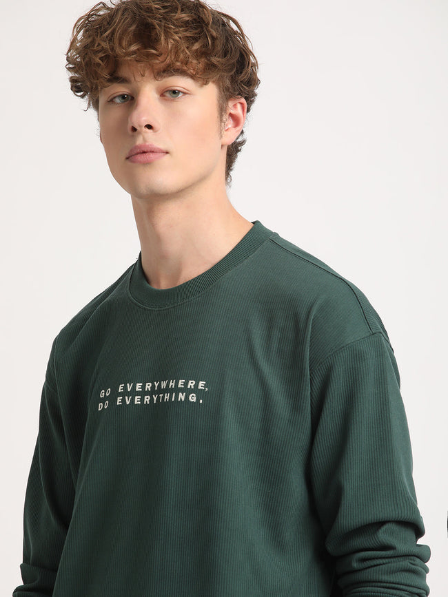 Men Archi Style: 's Green Printed Relax Fit Sweatshirt | The Bear House