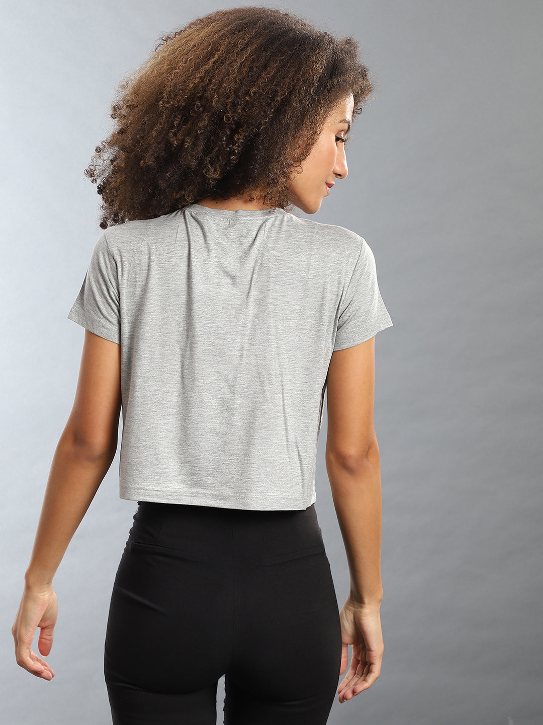 Women Grey Sweet Story Pinstriped Top