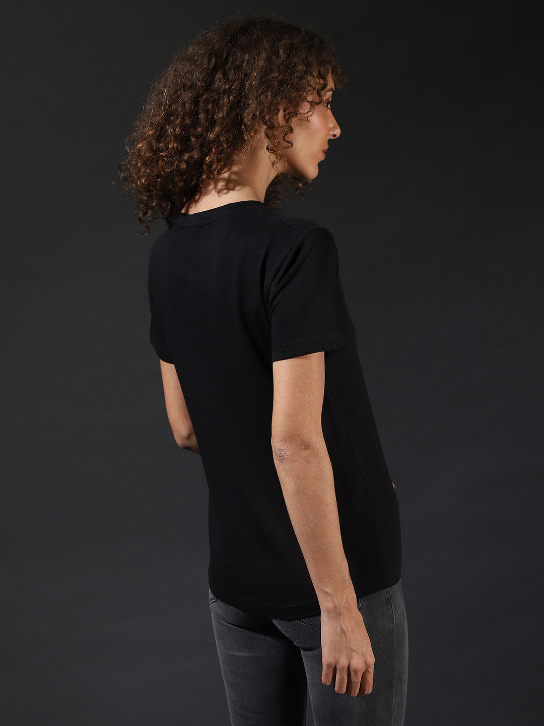 Women Black Printed Top