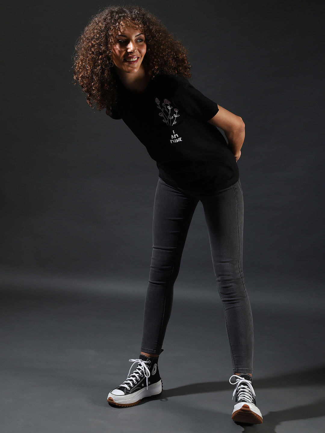 Women Black Printed Top