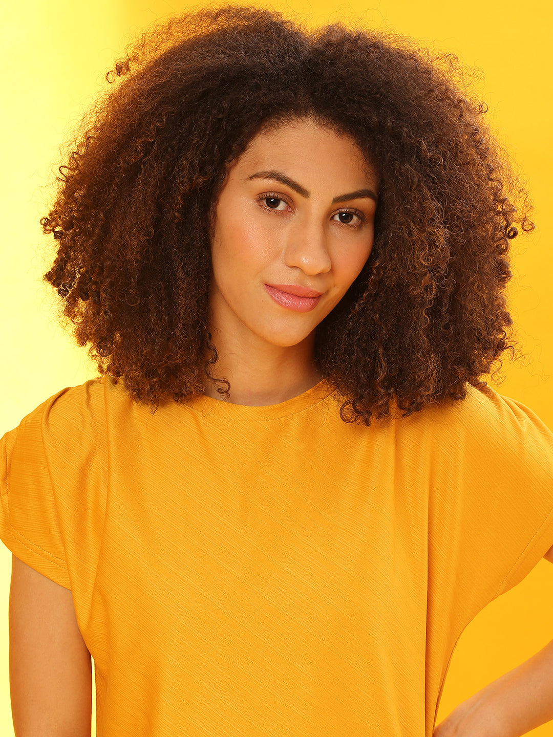 Women Yellow Solid Top