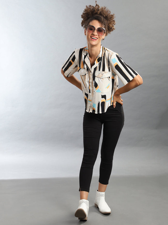 Women Abstract Print Top