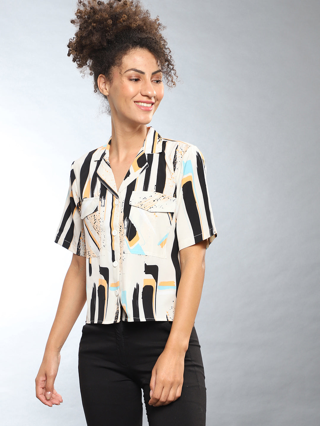 Women Abstract Print Top