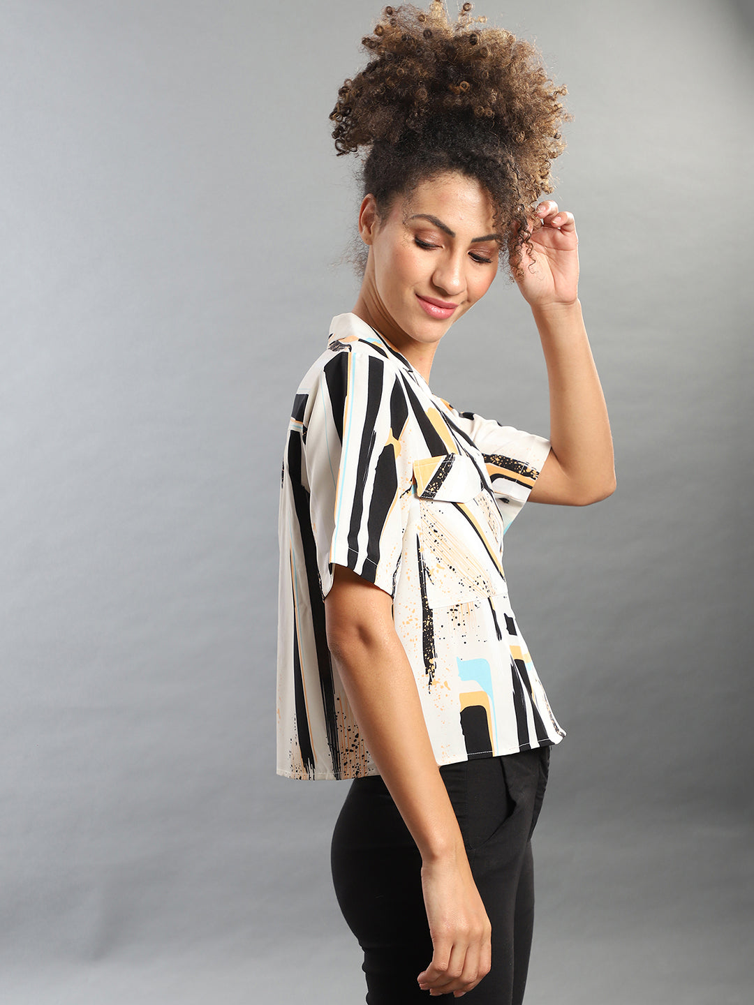 Women Abstract Print Top
