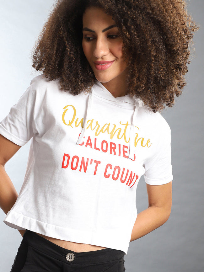 Women White Chalk White Solid Crop Top