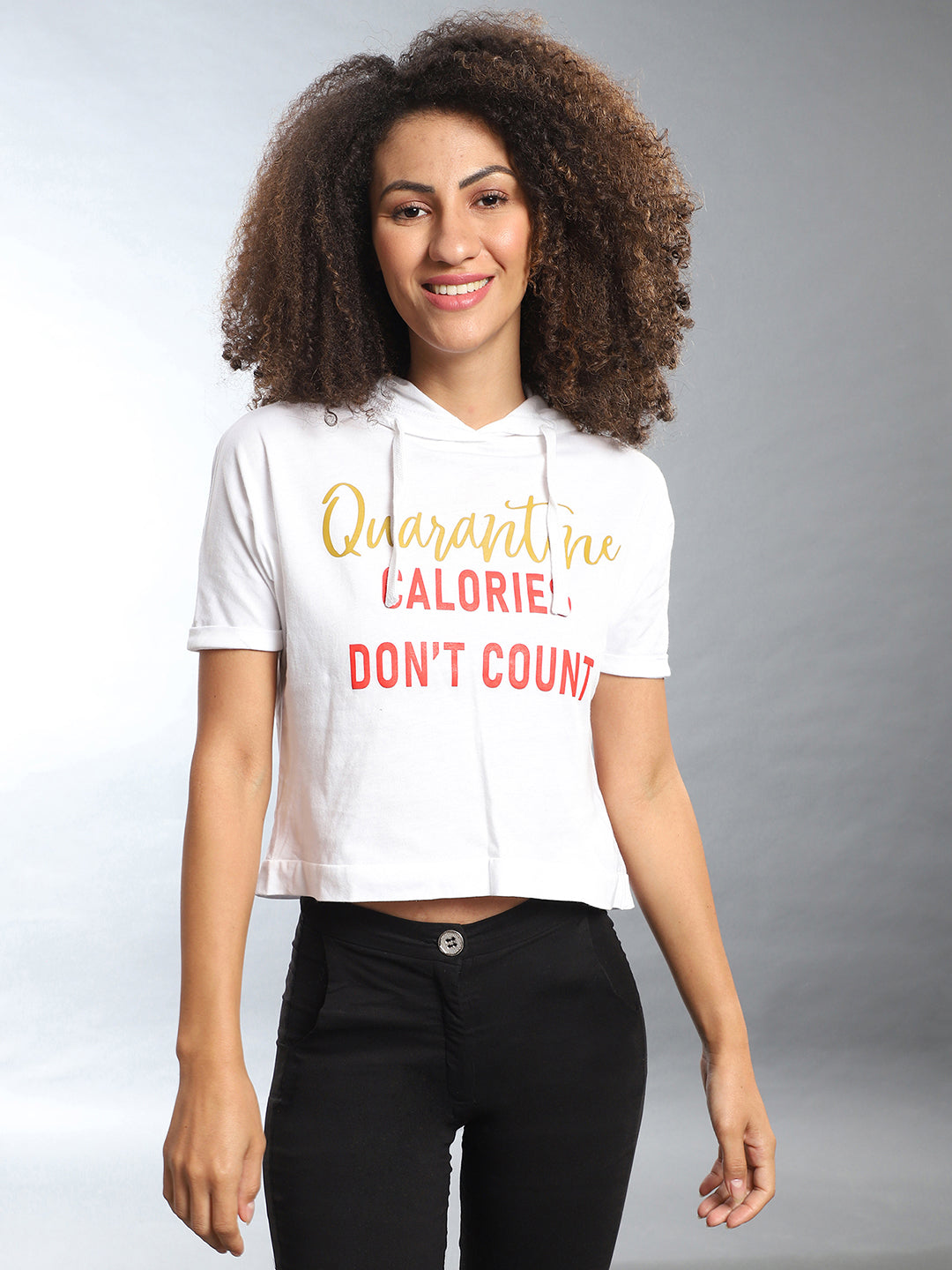 Women White Chalk White Solid Crop Top