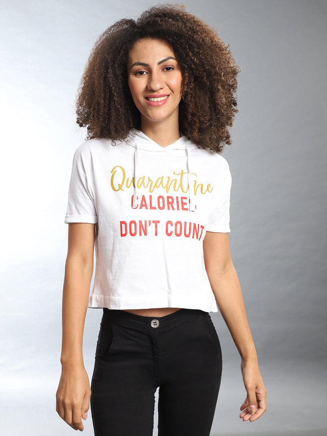Women White Chalk White Solid Crop Top