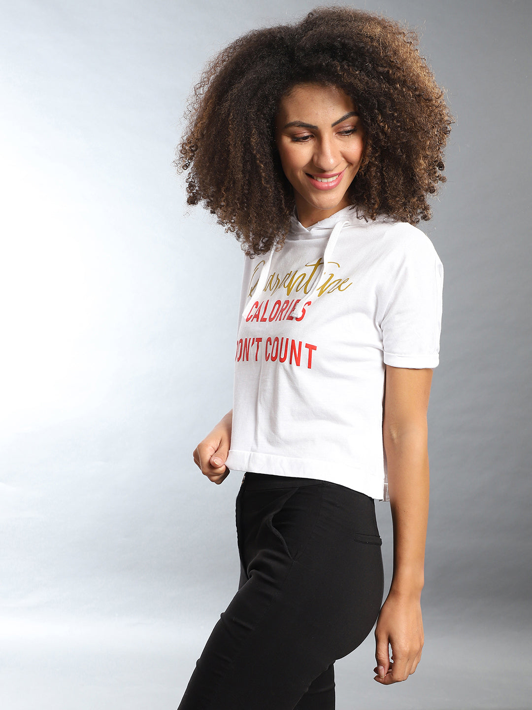 Women White Chalk White Solid Crop Top