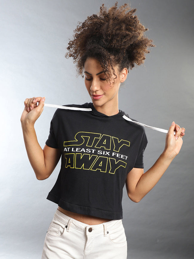 Women Black Solid Crop Top