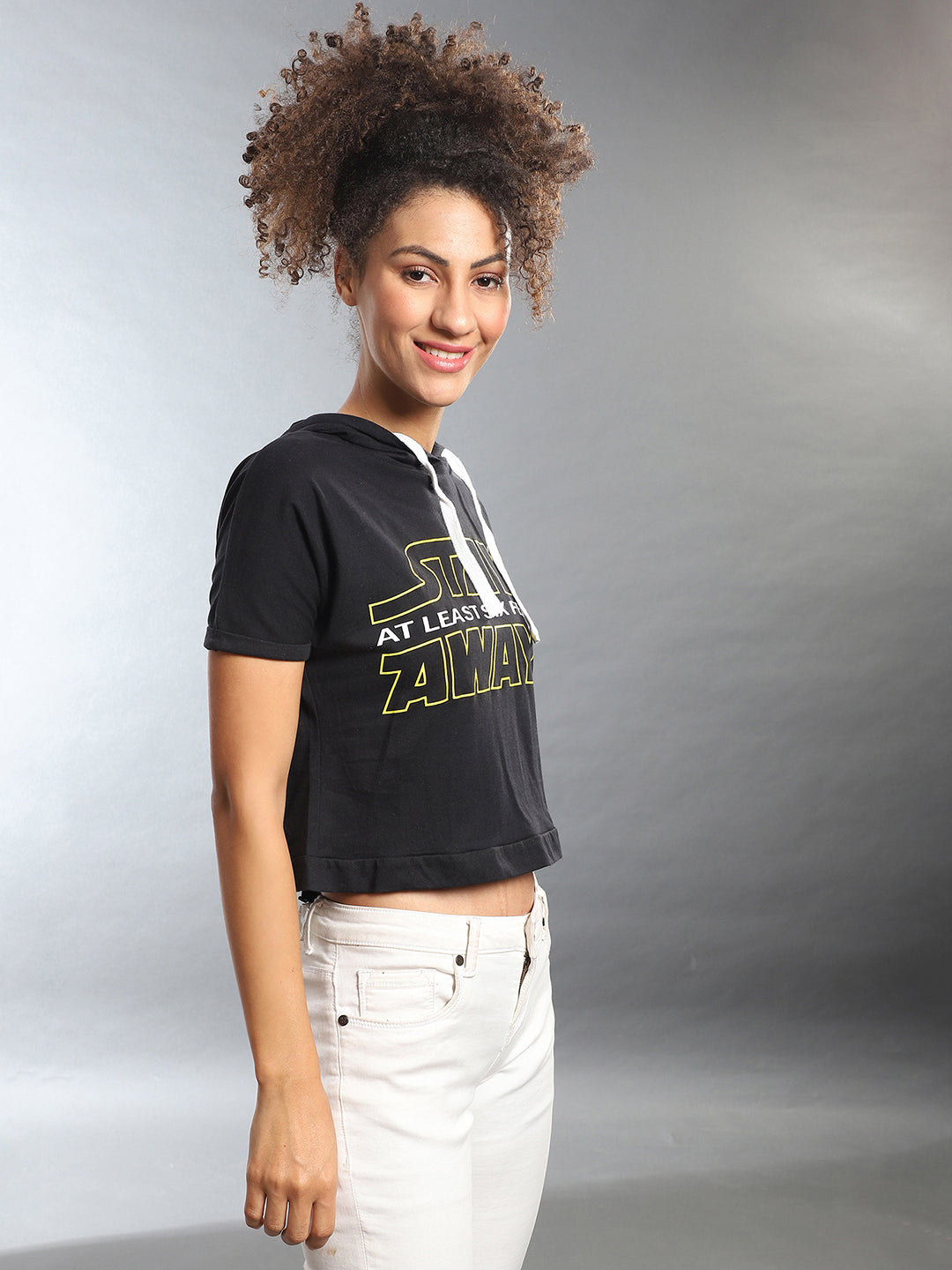 Women Black Solid Crop Top