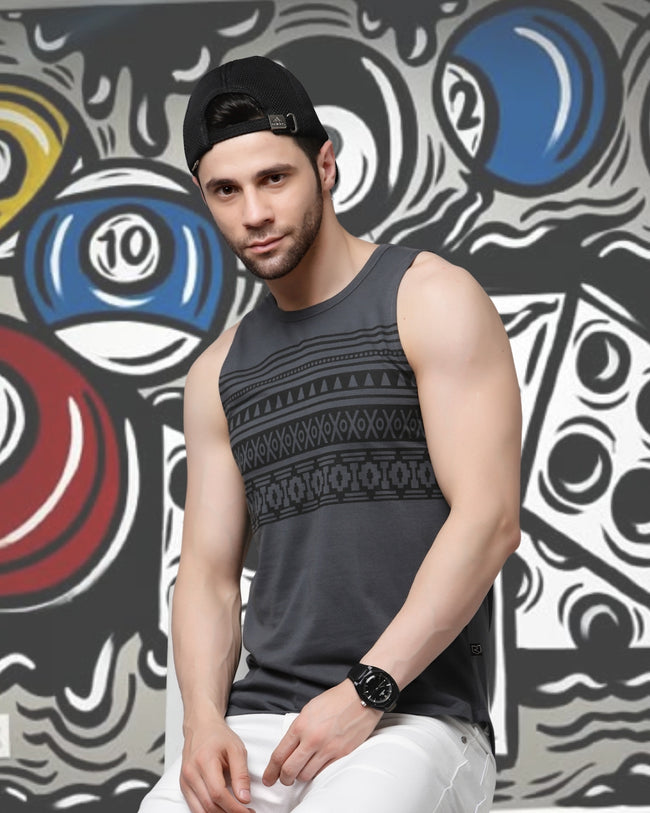 Men Grey Printed T-Shirt