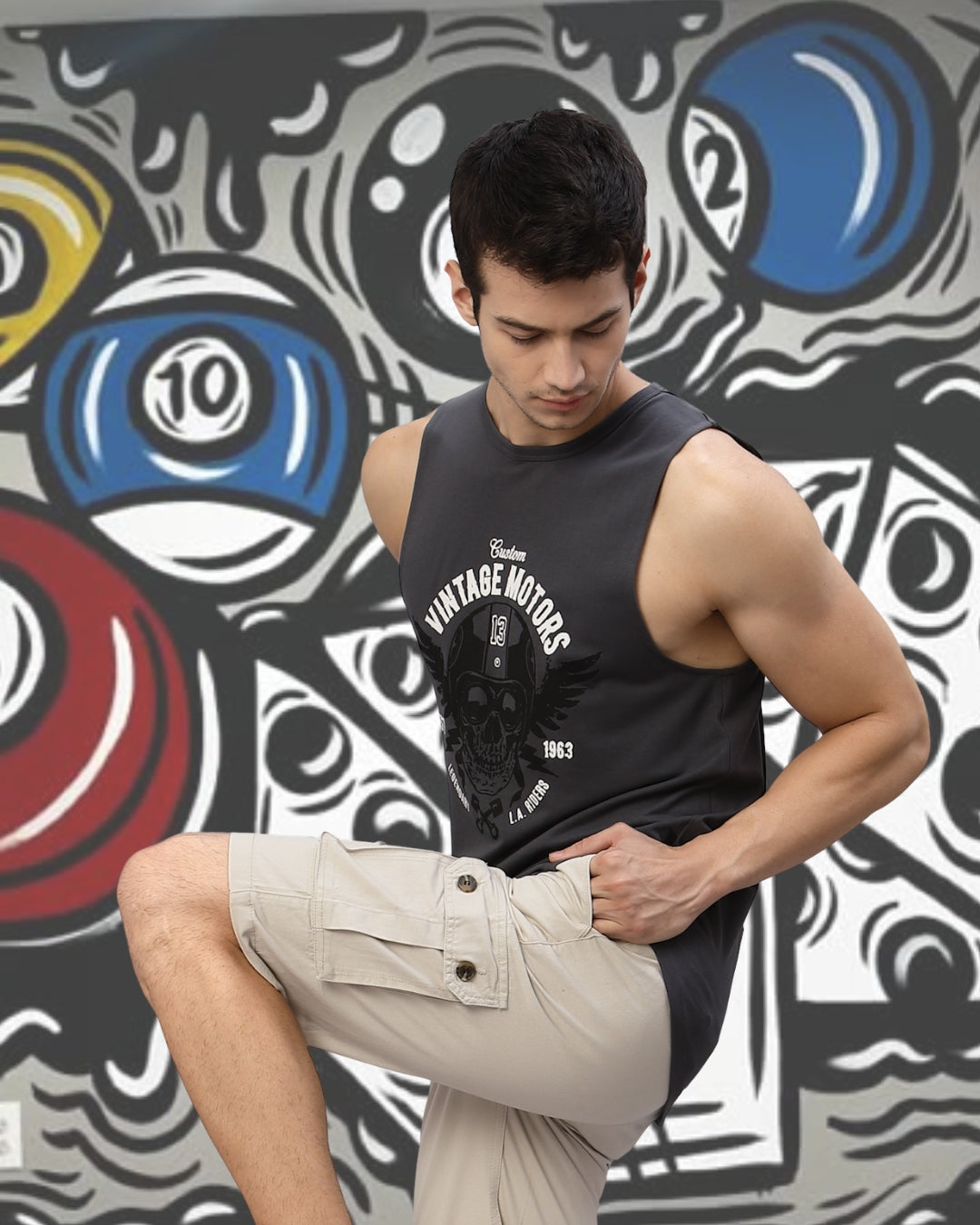 Men Grey Printed T-Shirt