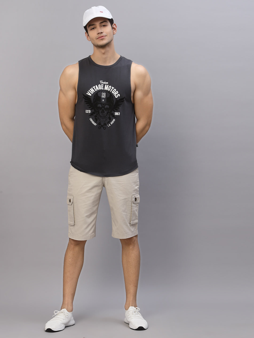 Men Grey Printed T-Shirt