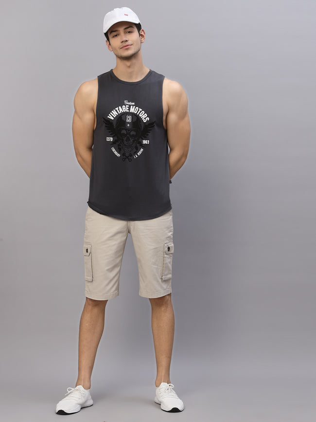 Men Grey Printed T-Shirt
