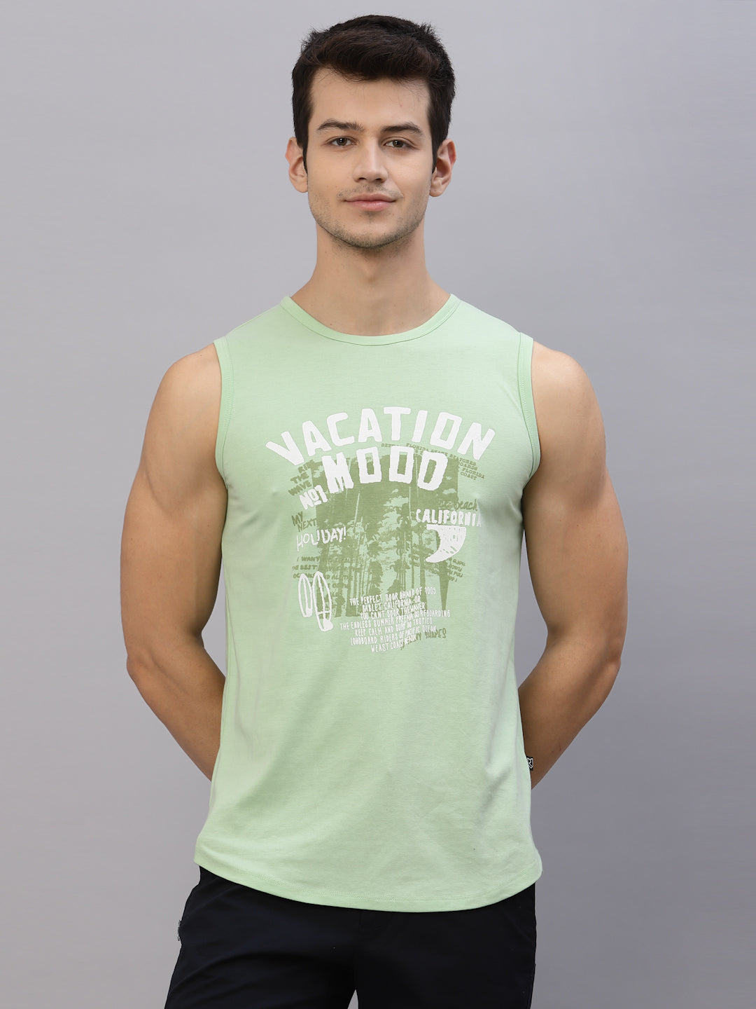 Men Green Printed T-Shirt