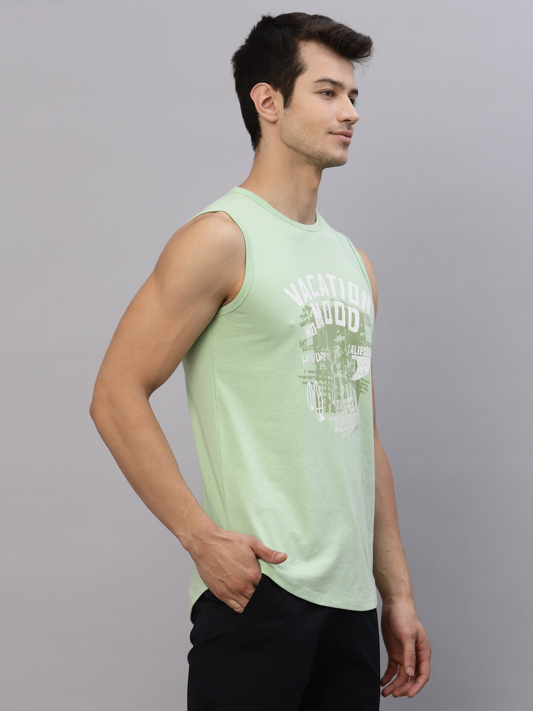 Men Green Printed T-Shirt