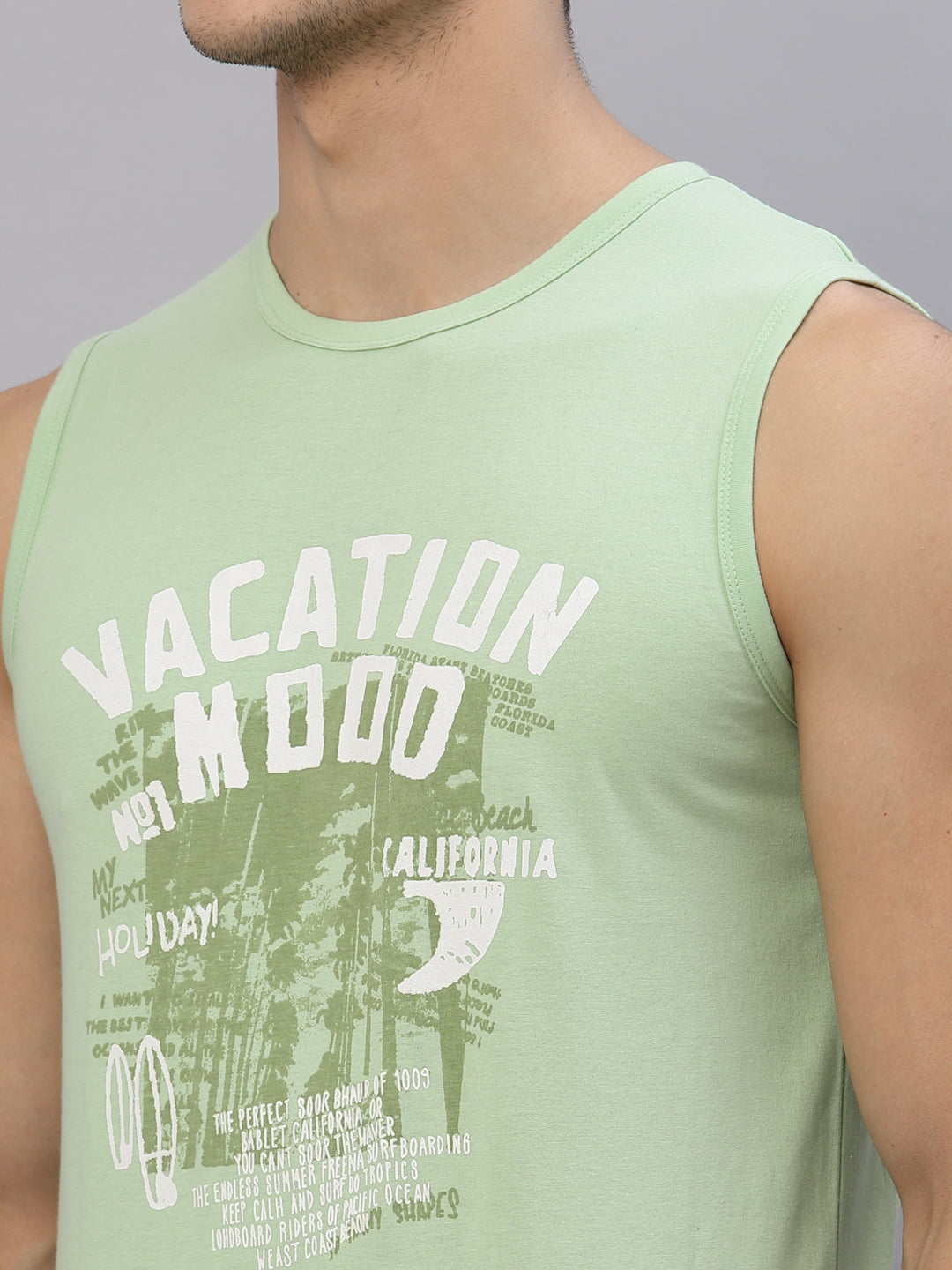 Men Green Printed T-Shirt