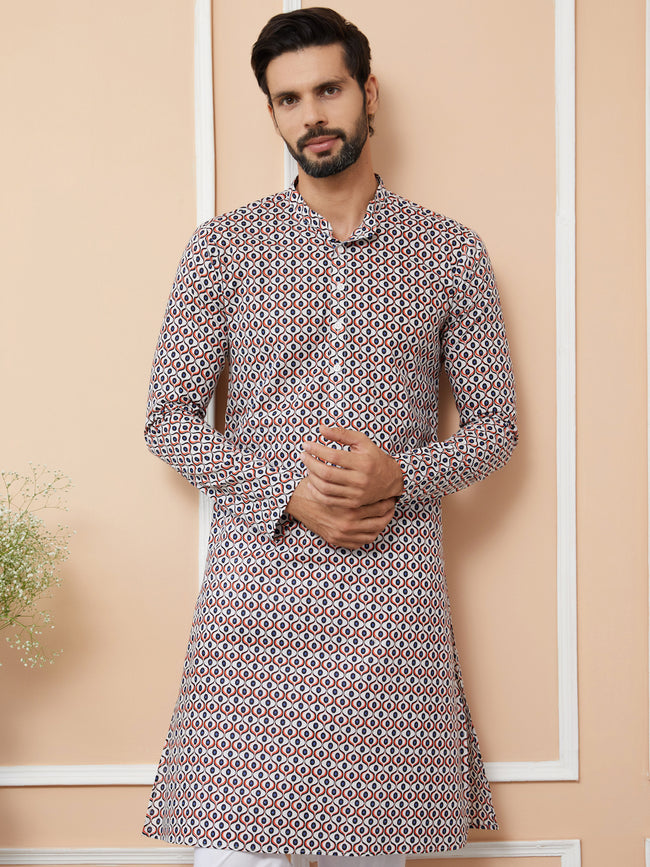 Men Multi Cotton Kurta