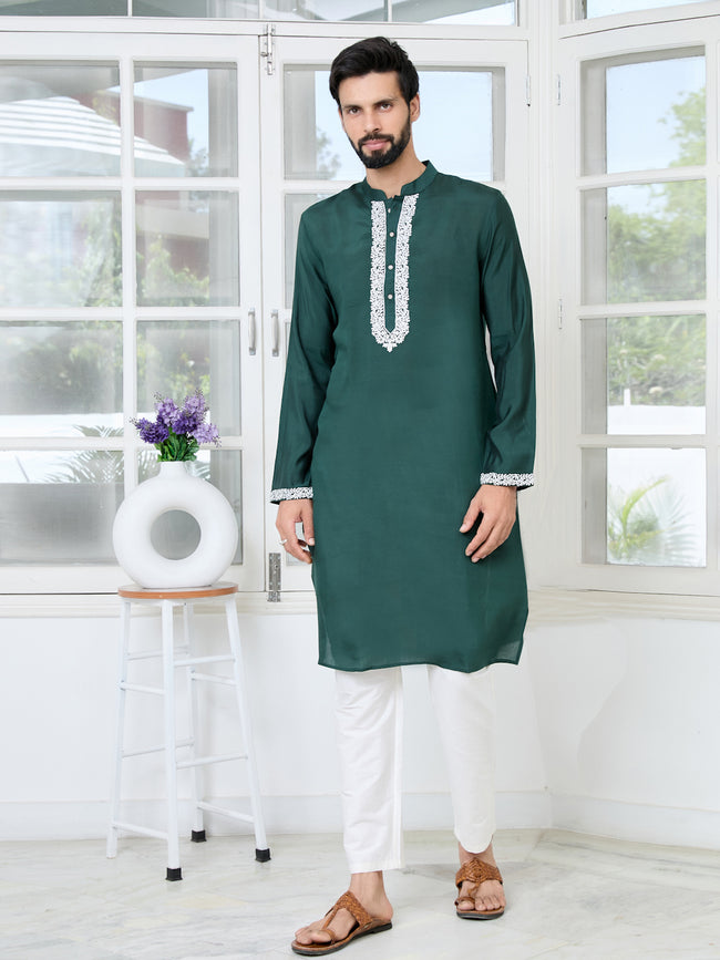 Men EmbroideredMandarin Kurta