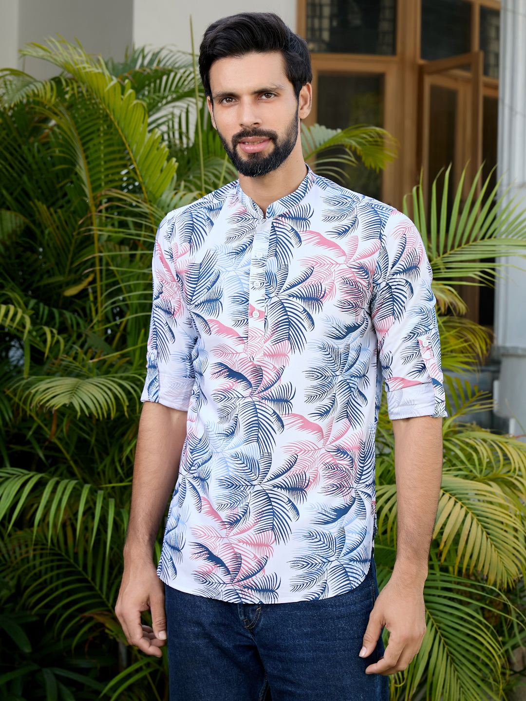 Men Tropical Rayon Short Kurta