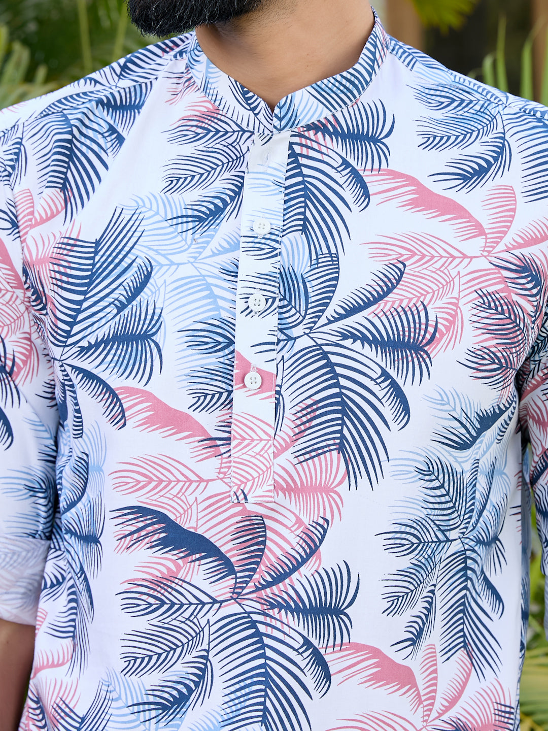 Men Tropical Rayon Short Kurta