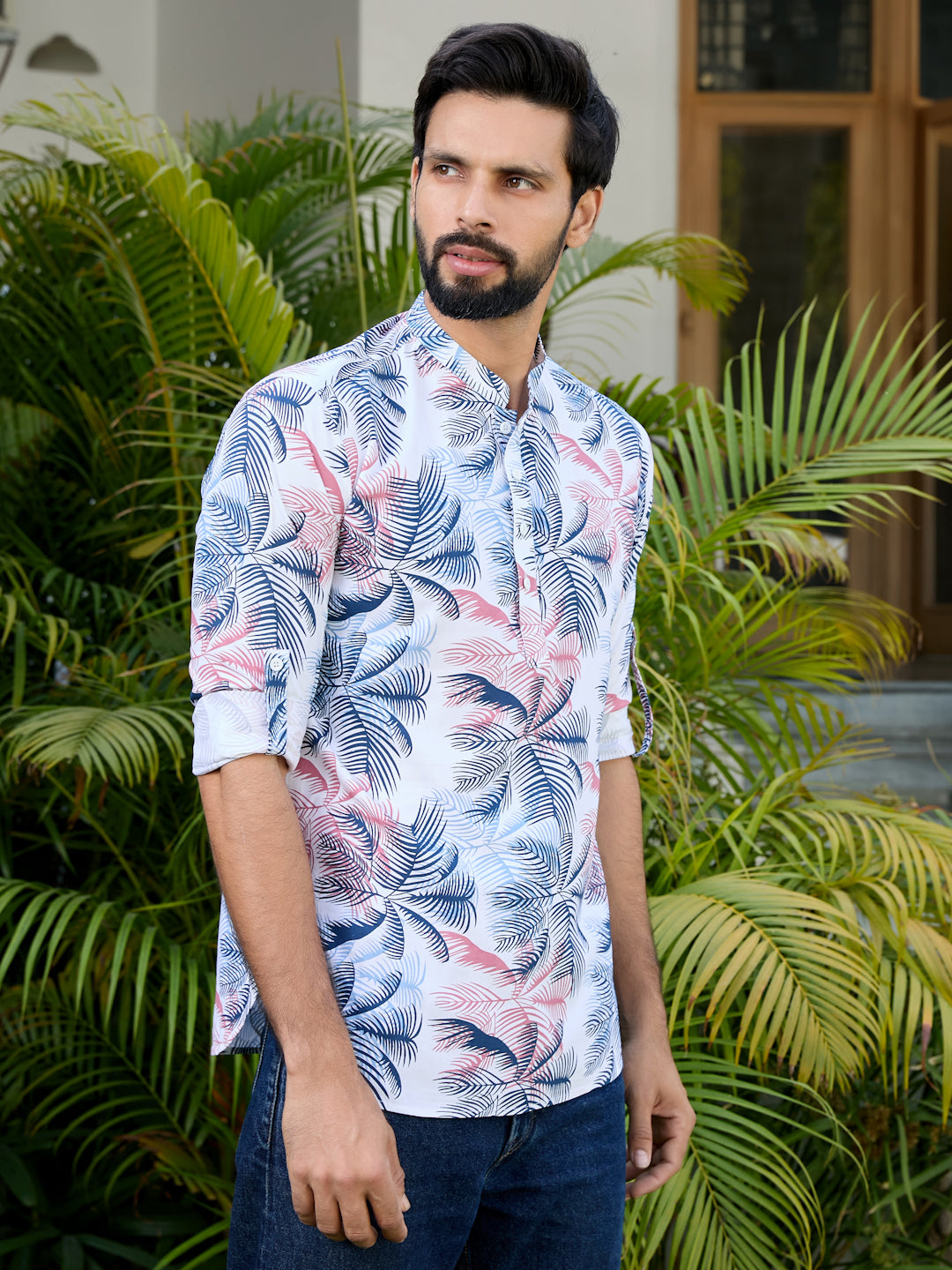 Men Tropical Rayon Short Kurta