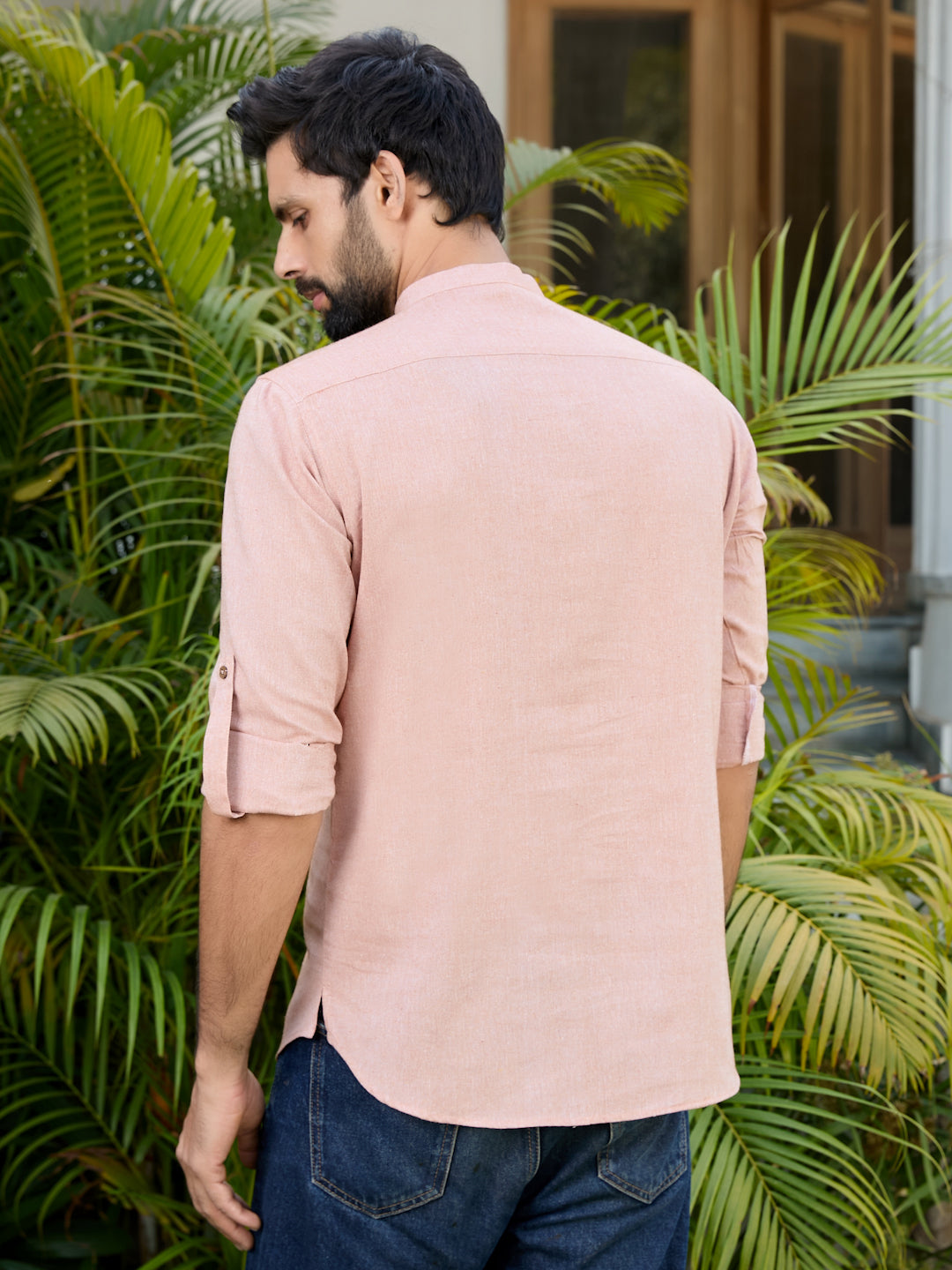 Men Brown Pure Cotton Short Kurta