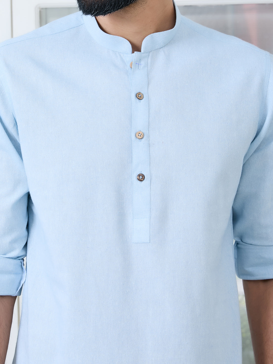 Men Solid cotton Short Kurta