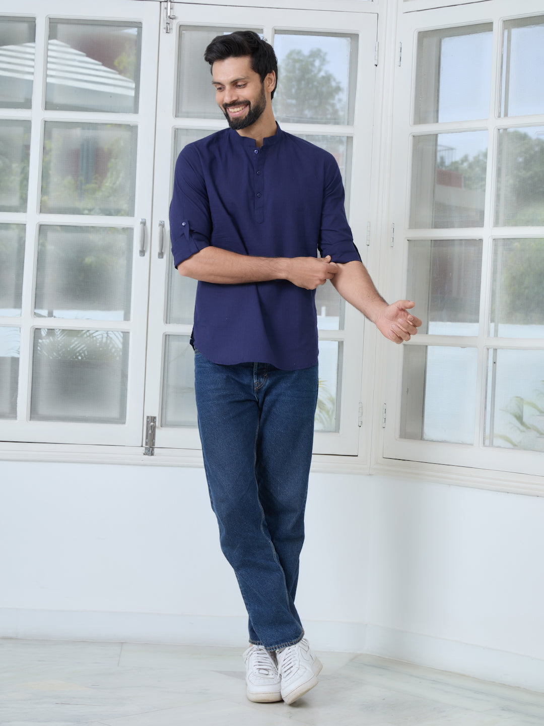 Men Nave Pure cotton Short Kurta