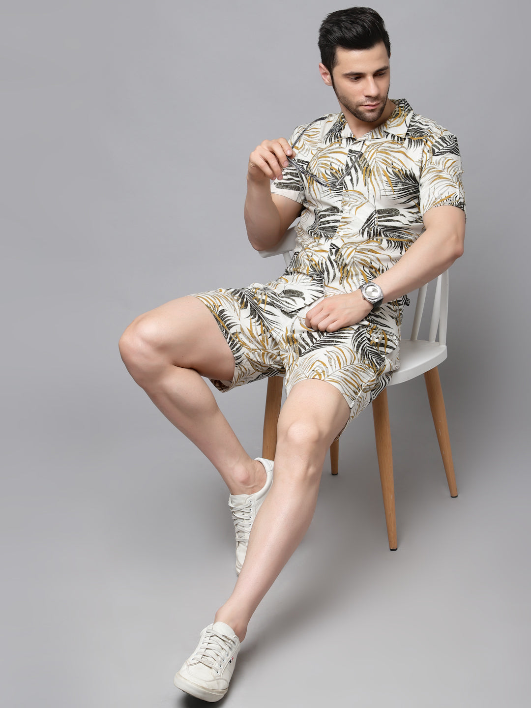 Men Printed Half Sleeve Co-ord Set