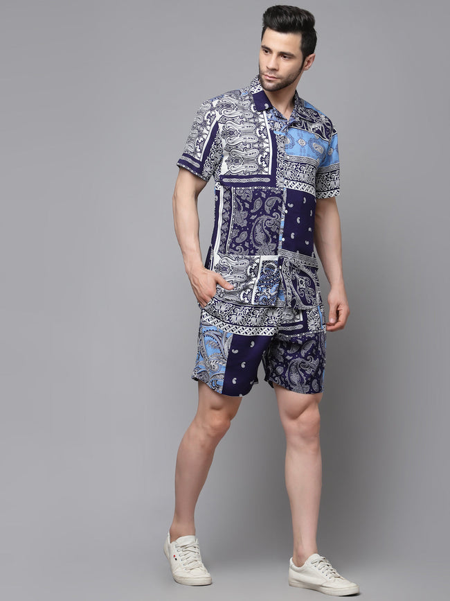 Men Printed Half Sleeve CoOrd Set