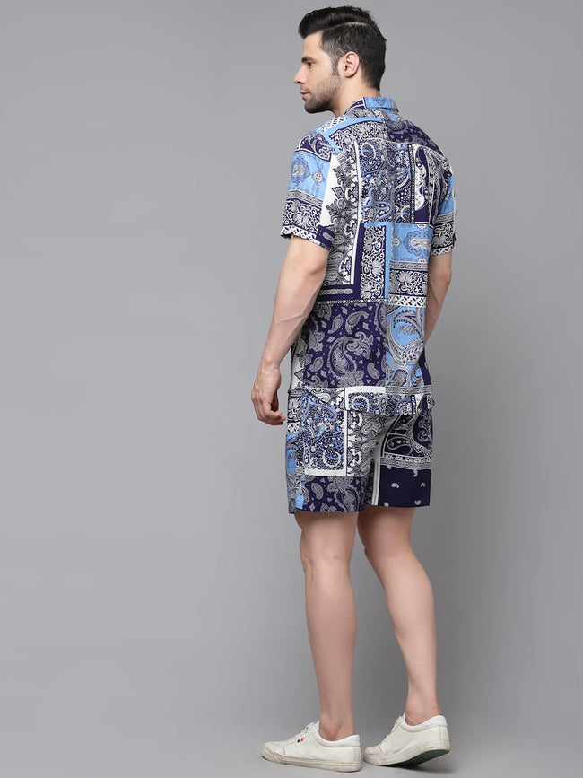 Men Printed Half Sleeve CoOrd Set