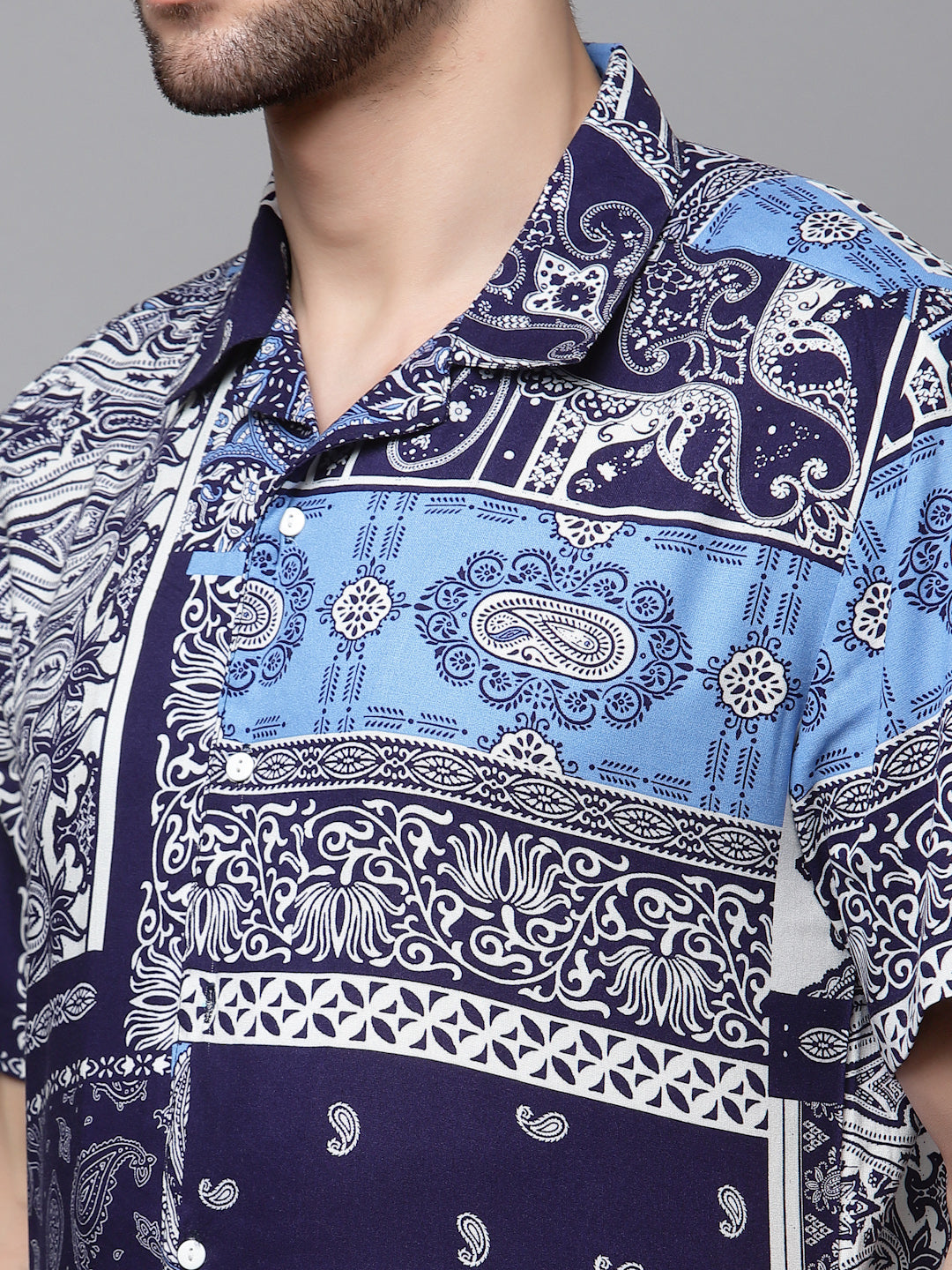 Men Printed Half Sleeve CoOrd Set