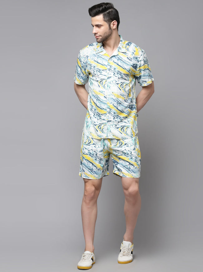 Men Printed Half Sleeve Co-ord Set
