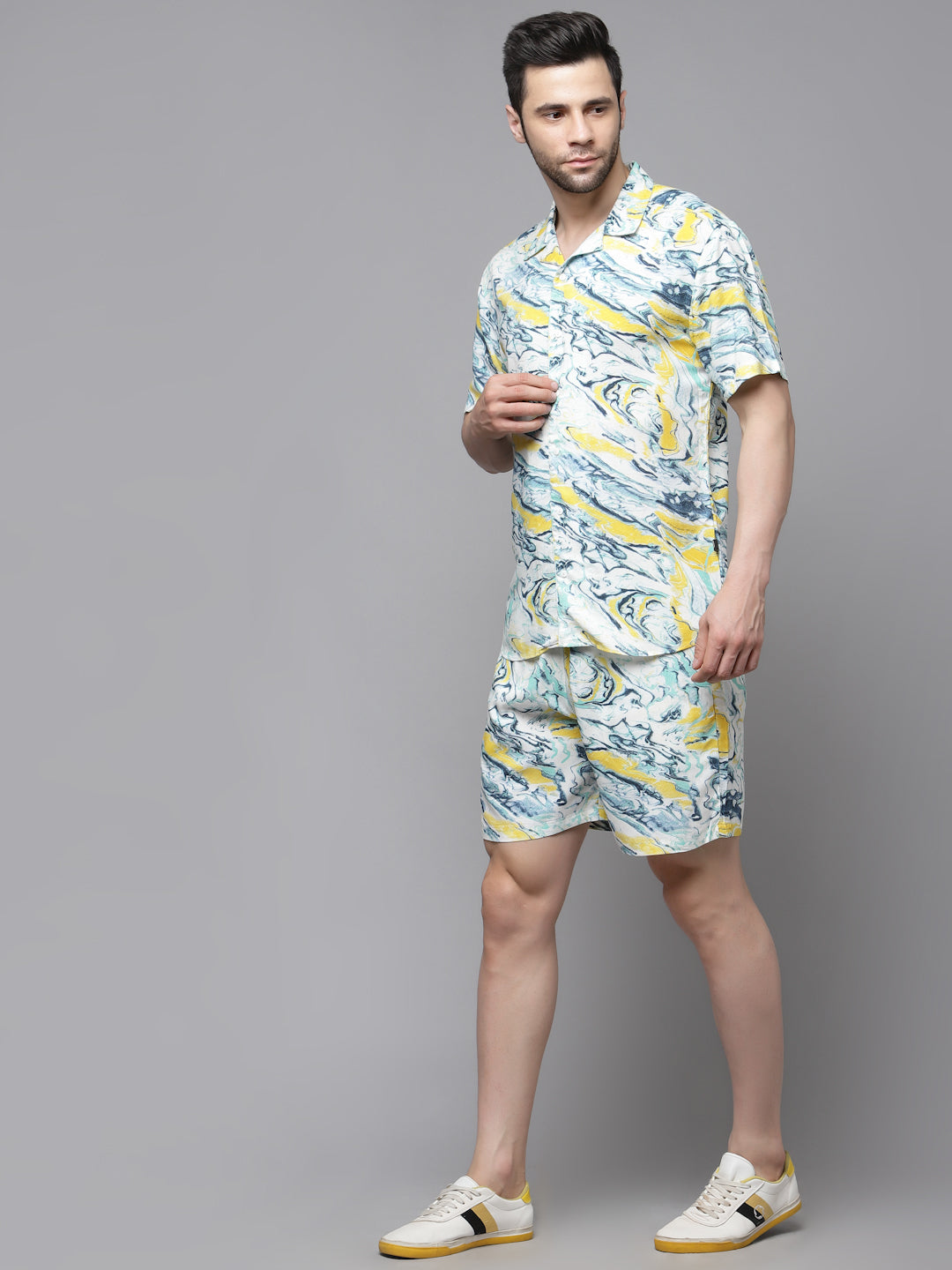 Men Printed Half Sleeve Co-ord Set