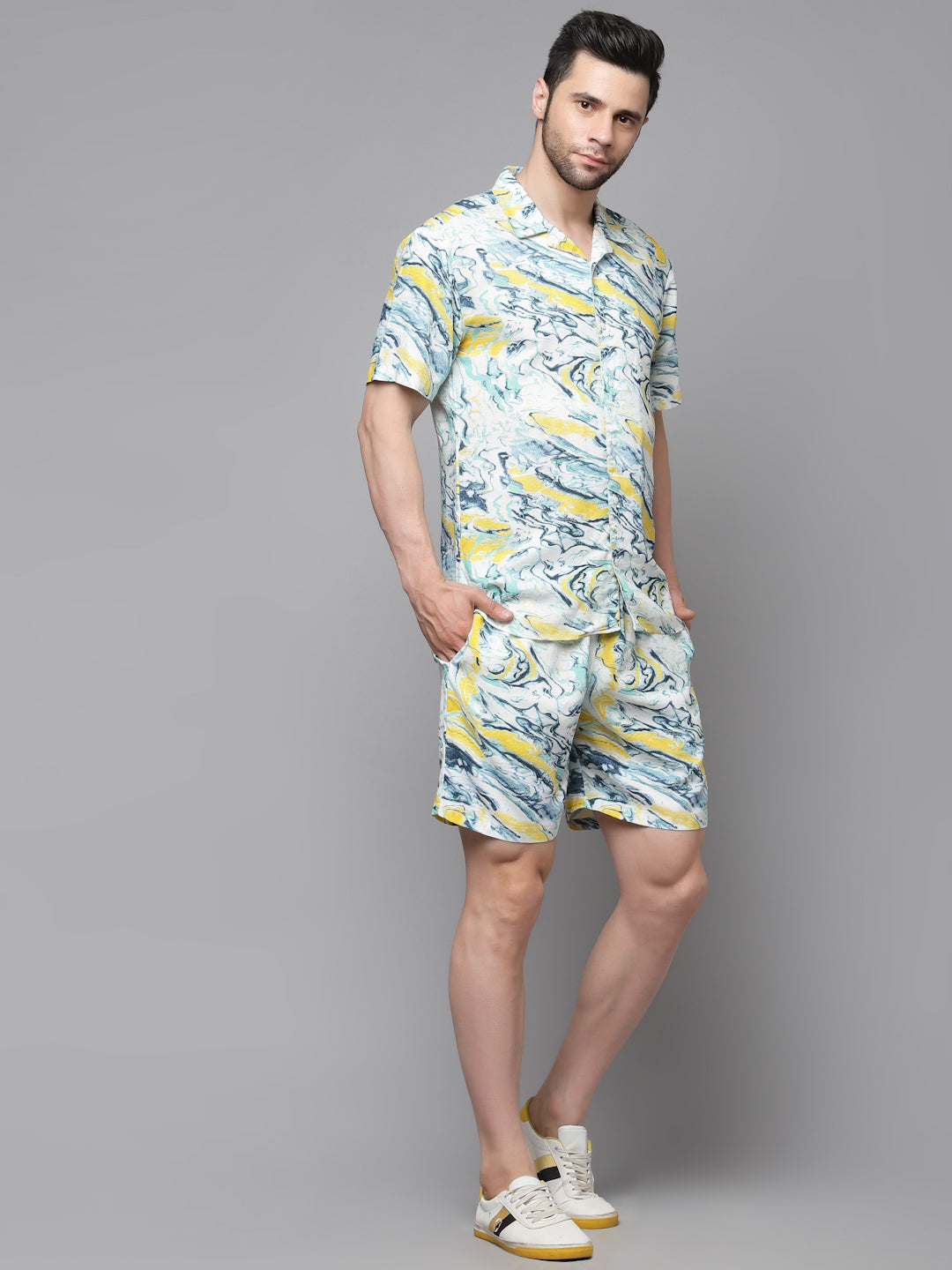 Men Printed Half Sleeve Co-ord Set