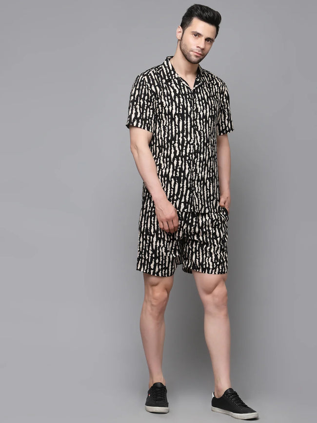 Men Printed Half Sleeve Co-ord Set