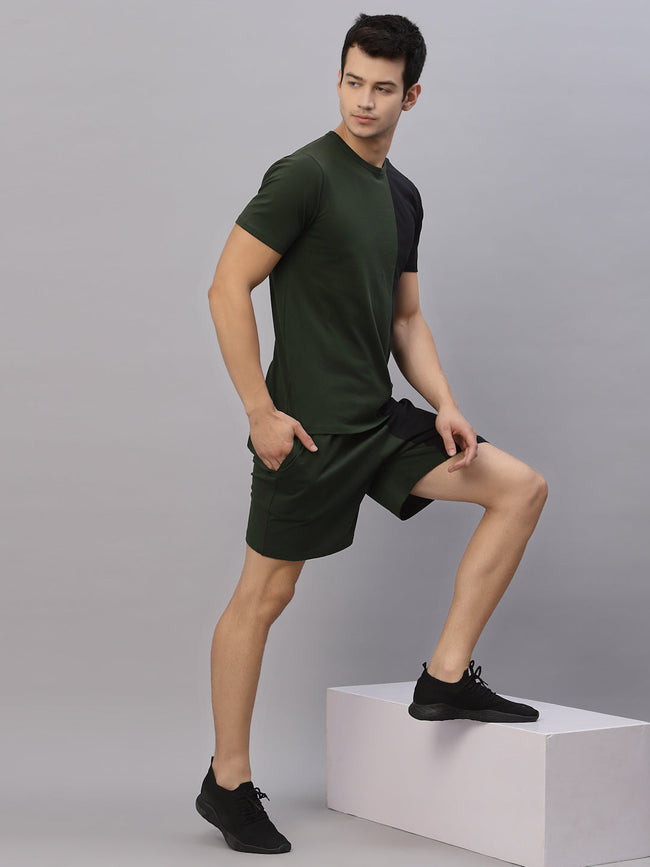 Men Green & Black Co-Ords