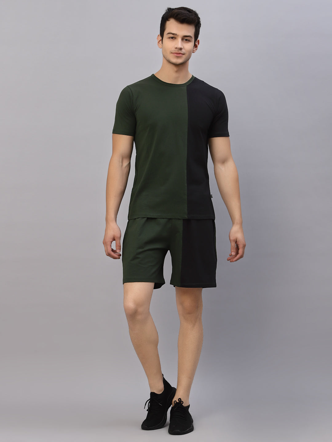 Men Green & Black Co-Ords