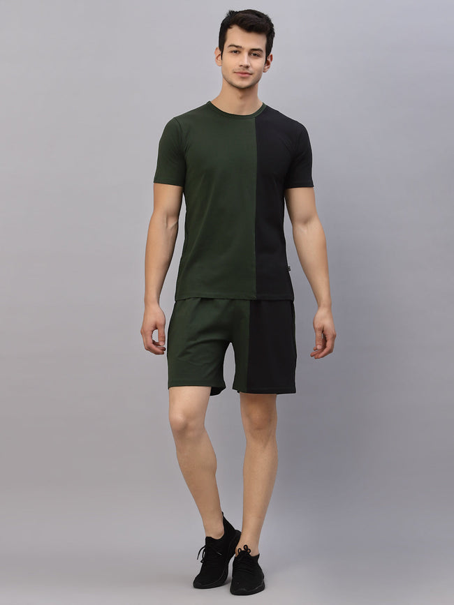 Men Green & Black Co-Ords