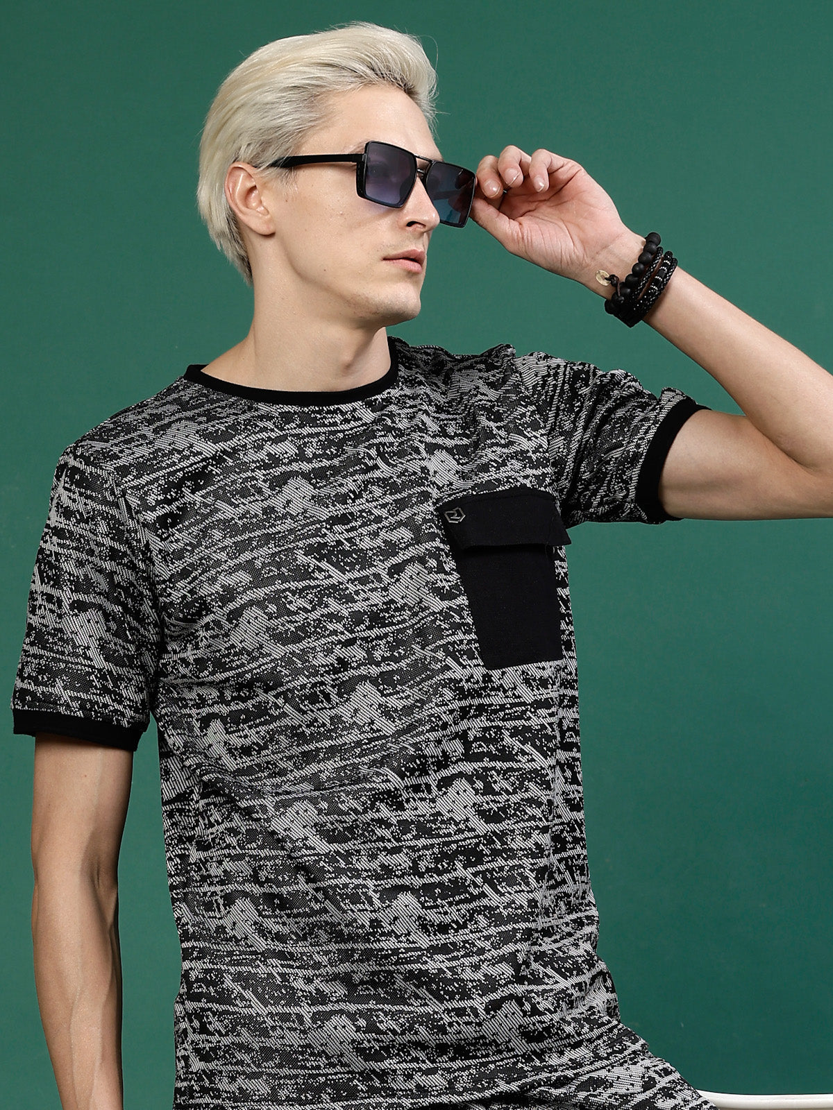 Men Polyester Abstract All Over Print Coords