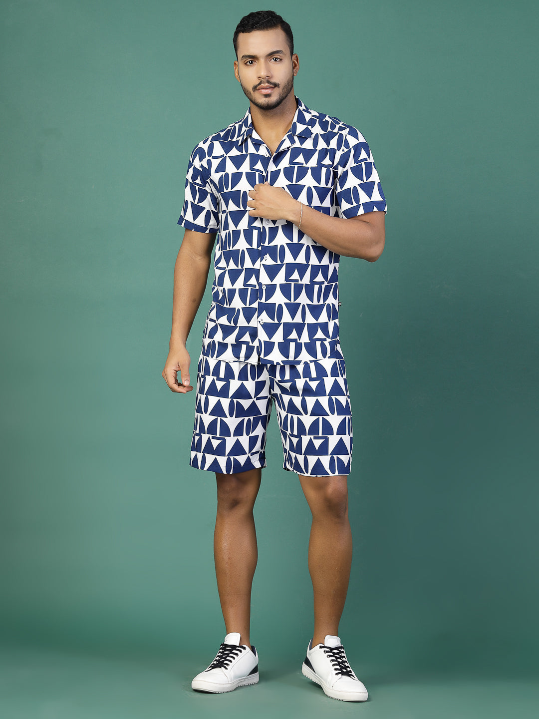 Men Abstract Zara Printed Rayon Co-ords